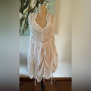 High Everyday Couture by Claire Campbell Tunic Dress in White